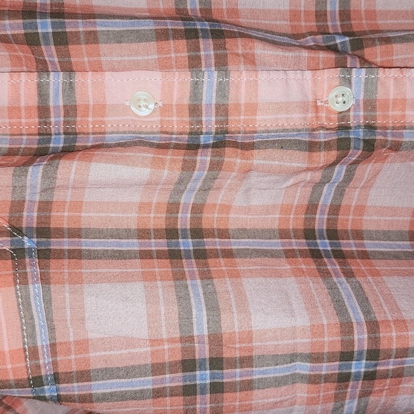 St John's Bay Plaid Buttondown Long Sleeve Top Pink Size Xtra Small - Picture 2 of 5